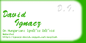 david ignacz business card